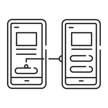 Prototype black line icon. Working example through which a new model or a new Stock Illustration