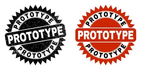PROTOTYPE Black Rosette Watermark with Unclean Surface Illustrazione stock