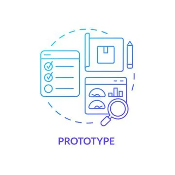 Prototype blue gradient concept icon 스톡 일러스트
