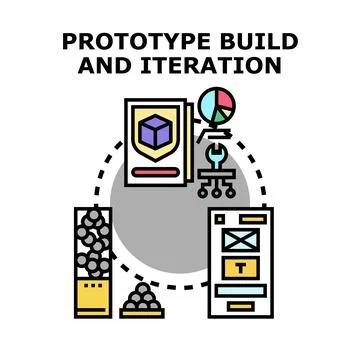Prototype build and iteration cycle concept illustration 스톡 일러스트
