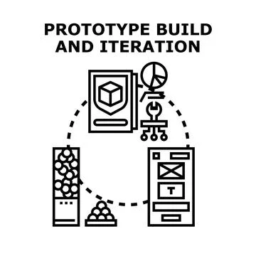 Prototype build and iteration cycle concept illustration Stock Illustration