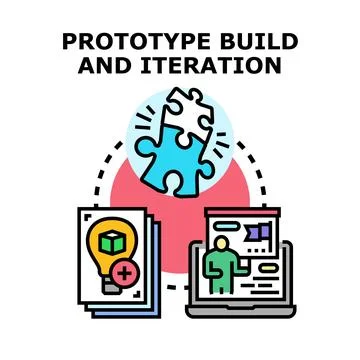 Prototype build and iteration software development cycle 库存插图