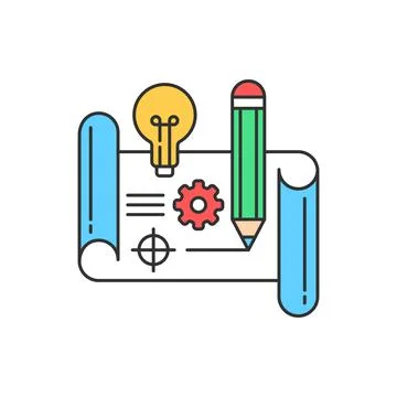 Prototype color line icon. New project. Pictogram for web page, mobile app, p Stock Illustration