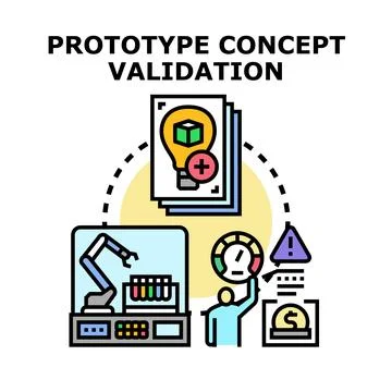 Prototype concept validation process with data analysis Stock Illustration
