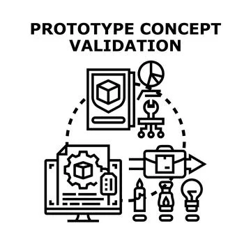 Prototype concept validation process development strategy Stock Illustration