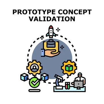 Prototype concept validation process with new product launching Stock Illustration