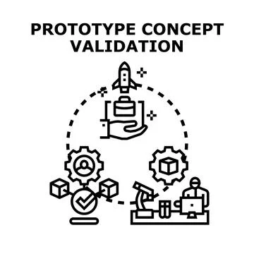 Prototype concept validation process with new product launching Stock Illustration