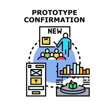 Prototype confirmation process and new product development Stock Illustration
