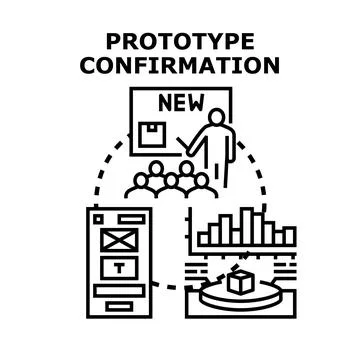 Prototype confirmation process and new product development Stock Illustration
