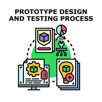 Prototype design and testing process concept illustration Stock Illustration