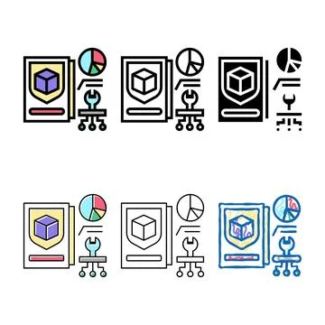Prototype development and improvement color icon vector styles Stock Illustration