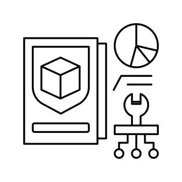 Prototype development and improvement line icon vector illustration Stock Illustration
