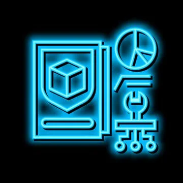 Prototype development and improvement neon glow icon illustration Stock Illustration