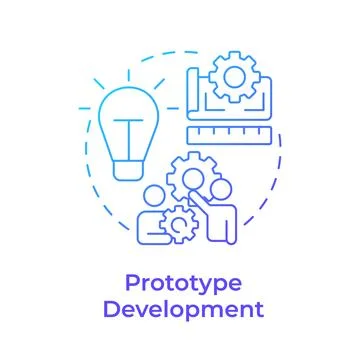 Prototype development blue gradient concept icon Stock Illustration