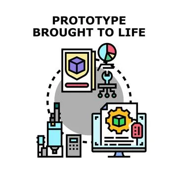 Prototype development bringing new product ideas to life Stock Illustration