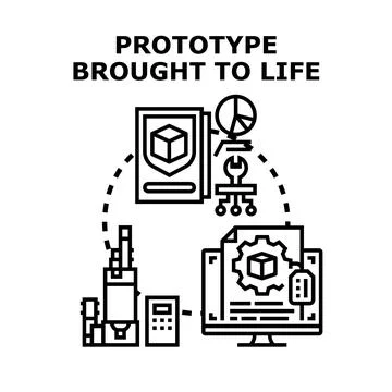 Prototype development bringing new product ideas to life Stock Illustration