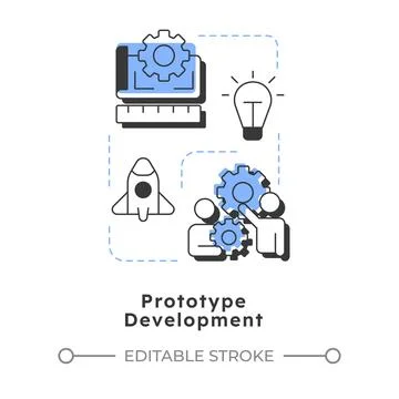 Prototype development modern linear concept icon Stock Illustration