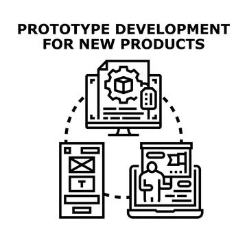 Prototype development for new digital products concept Illustration