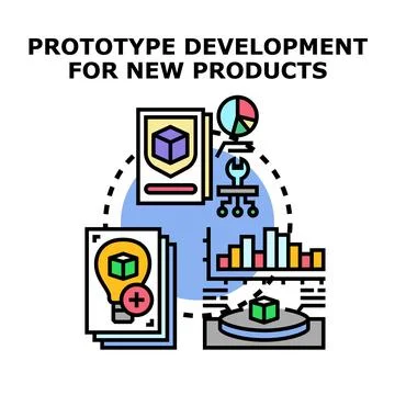 Prototype development for new product creation processing Stock Illustration