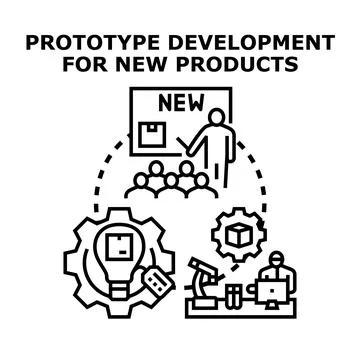 Prototype development for new products generating innovative ideas Stock Illustration
