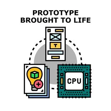 Prototype development process bringing ideas to life Illustrazione stock