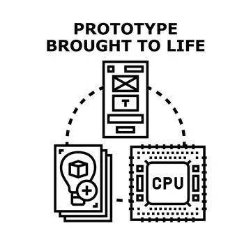 Prototype development process bringing ideas to life 库存插图