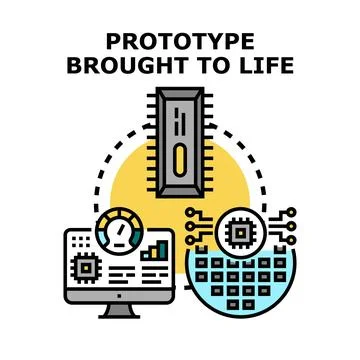 Prototype development process bringing innovative technology to life Illustrazione stock