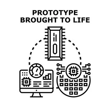 Prototype development process bringing innovative technology to life Stock Illustration