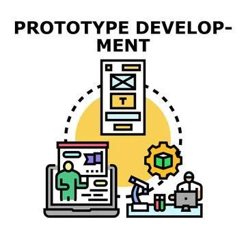 Prototype development process for new product engineering Stock Illustration