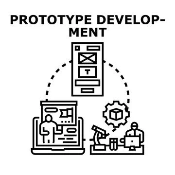 Prototype development process for new product engineering Stock Illustration