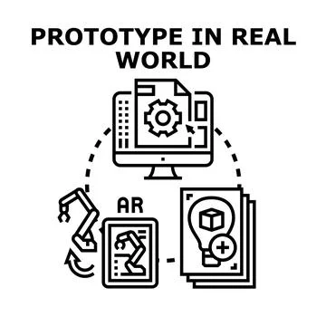 Prototype development in real world using augmented reality Stockillustratie