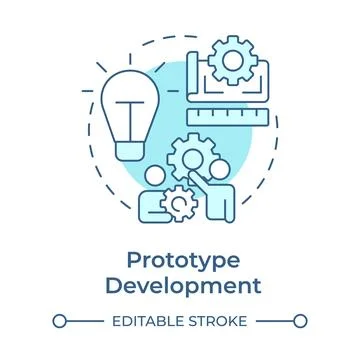 Prototype development soft blue concept icon Stock Illustration