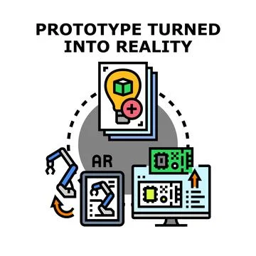 Prototype development turning into augmented reality manufacturing Illustration