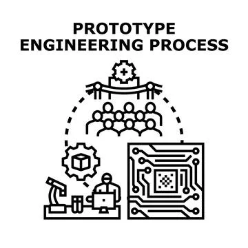 Prototype engineering process for product development Illustrazione stock