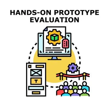 Prototype evaluation process for product development and user experience イラスト素材
