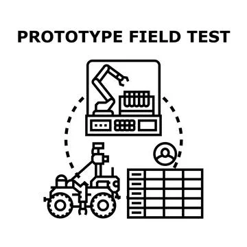 Prototype field test integrating robotics for development and quality Stock Illustration
