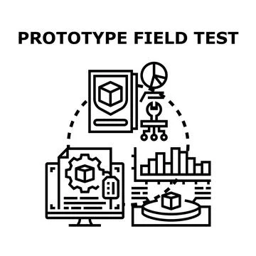 Prototype field test process concept developing product technology Ilustração Stock