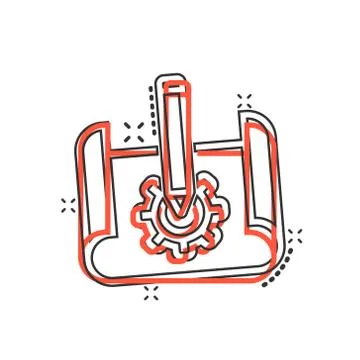 Prototype icon in comic style. Startup cartoon vector illustration on white i 스톡 일러스트