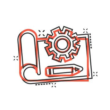 Prototype icon in comic style. Startup cartoon vector illustration on white i Stock Illustration