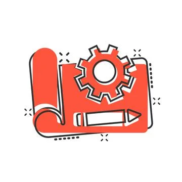 Prototype icon in comic style. Startup cartoon vector illustration on white i Stock Illustration