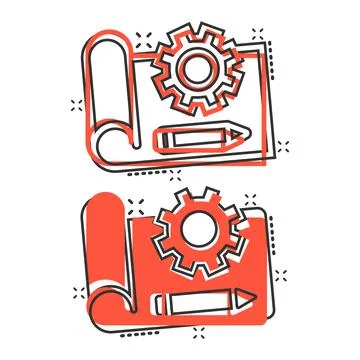 Prototype icon in comic style. Startup cartoon vector illustration on white i Stock Illustration