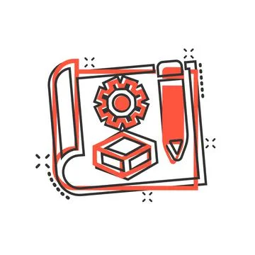 Prototype icon in comic style. Startup cartoon vector illustration on white i Stock Illustration