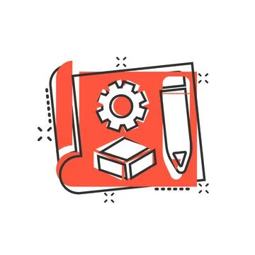 Prototype icon in comic style. Startup cartoon vector illustration on white i Stock Illustration