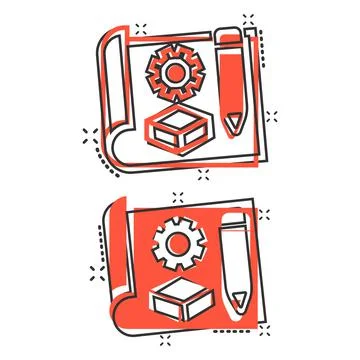 Prototype icon in comic style. Startup cartoon vector illustration on white i イラスト素材