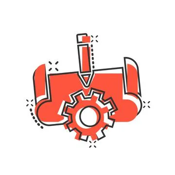 Prototype icon in comic style. Startup cartoon vector illustration on white i Stock Illustration
