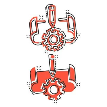 Prototype icon in comic style. Startup cartoon vector illustration on white i Stock Illustration