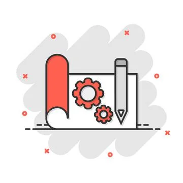 Prototype icon in comic style. Startup cartoon vector illustration on white i Stock Illustration