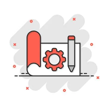 Prototype icon in comic style. Startup cartoon vector illustration on white i Stock Illustration