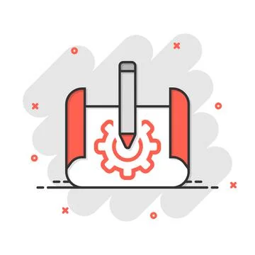 Prototype icon in comic style. Startup cartoon vector illustration on white i Stock Illustration