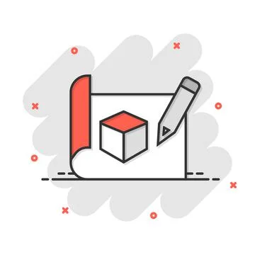Prototype icon in comic style. Startup cartoon vector illustration on white i Stock Illustration